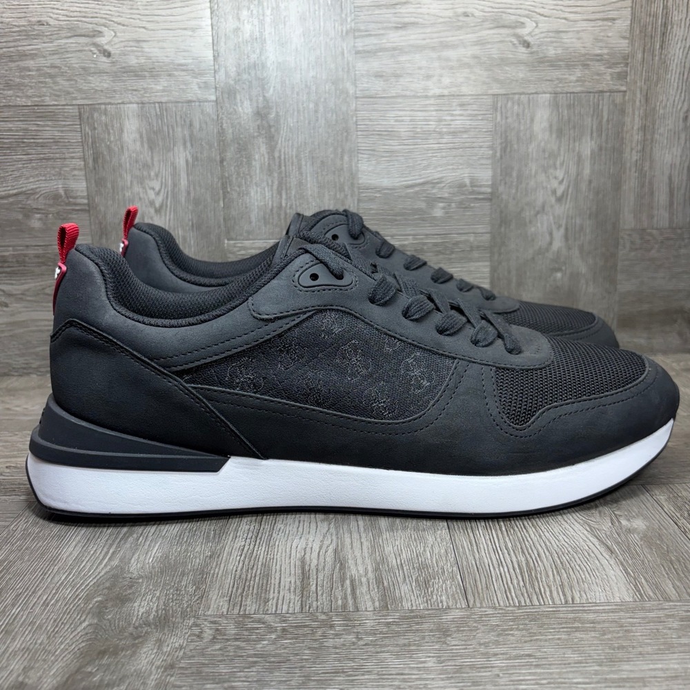 Guess Sneakers Mens 13 Black Casual Monogram Low‎ Top NEW GMOLIVOS